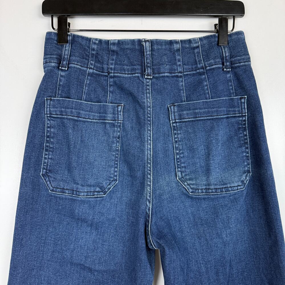 Pilcro Anthropologie The Skipper High-Rise Cropped Wide Leg Jeans Blue - 29 - Picture 4 of 7